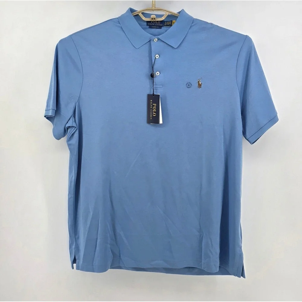 Polo Ralph Lauren Mens Size XL Sky Blue Classic Fit Short Sleeve Polo Shirt NWT